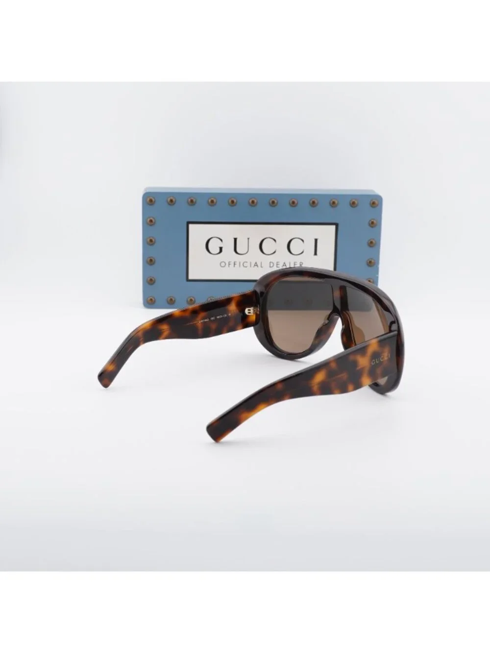 Gucci GG2164S 002 Shield Sunglasses – Havana / Brown
